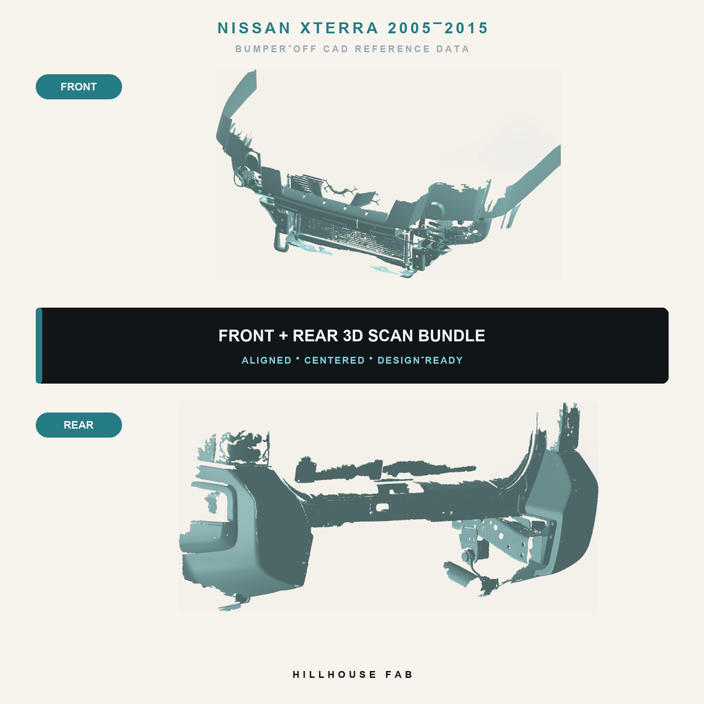 2005–2015 Nissan Xterra Front + Rear Bumper 3D Scan Bundle